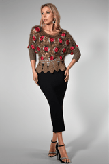 Nadeen 3D Flower Crochet Sweater