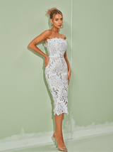 Despina White Lace Midi Dress