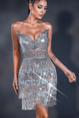 Ceryn Diamond Sequin Corset Dress