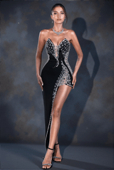 Kaitlin Diamond Corset Hightslit Dress