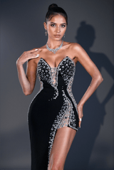 Kaitlin Diamond Corset Hightslit Dress