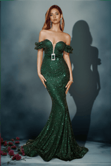 Onor Corset Sequin Belt Mermaid Dress