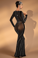 Gracelyn Diamond Mesh Mermaid Dress