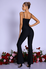 Idalena Strap Fishnet Bodycon Jumpsuit