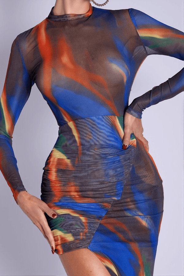 Nasya Multi Color Pleat Dress