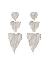 Hazel Heart Tassel Drop Earrings