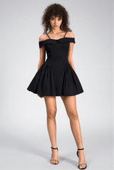 Vassia Off Shoulder Mini Dress In Black