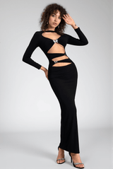 Nomiki Long Sleeve Cutout Maxi Dress