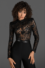 Ollie Embroider Belt Lace Jumpsuit