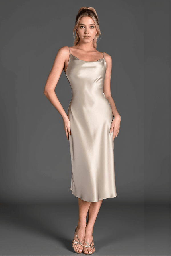 Calelli Strap Triacetate Satin Dress