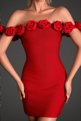 Pulelli 3D Flower Bandage Mini Dress