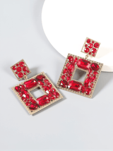 Gem Door Knocker Statement Earrings