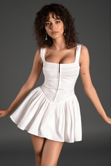 Barellis Strap Pleat Mini Dress