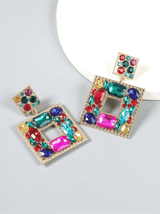 Gem Door Knocker Statement Earrings