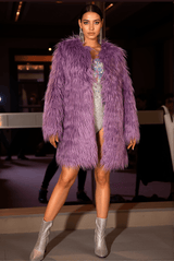 Totidi Purple Concert Eco-Fur Jacket