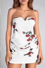 Pulas Off Shoulder Floral Pleat Dress