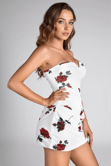 Pulas Off Shoulder Floral Pleat Dress