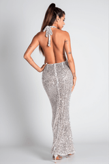 Artemis Halter Sequin Maxi Dress