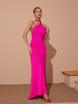 Toula Backless Maxi Dress In Hot Pink