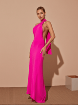 Toula Backless Maxi Dress In Hot Pink