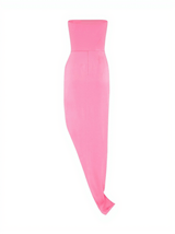 Siena Strapless Corset Split Maxi Dress In Pink