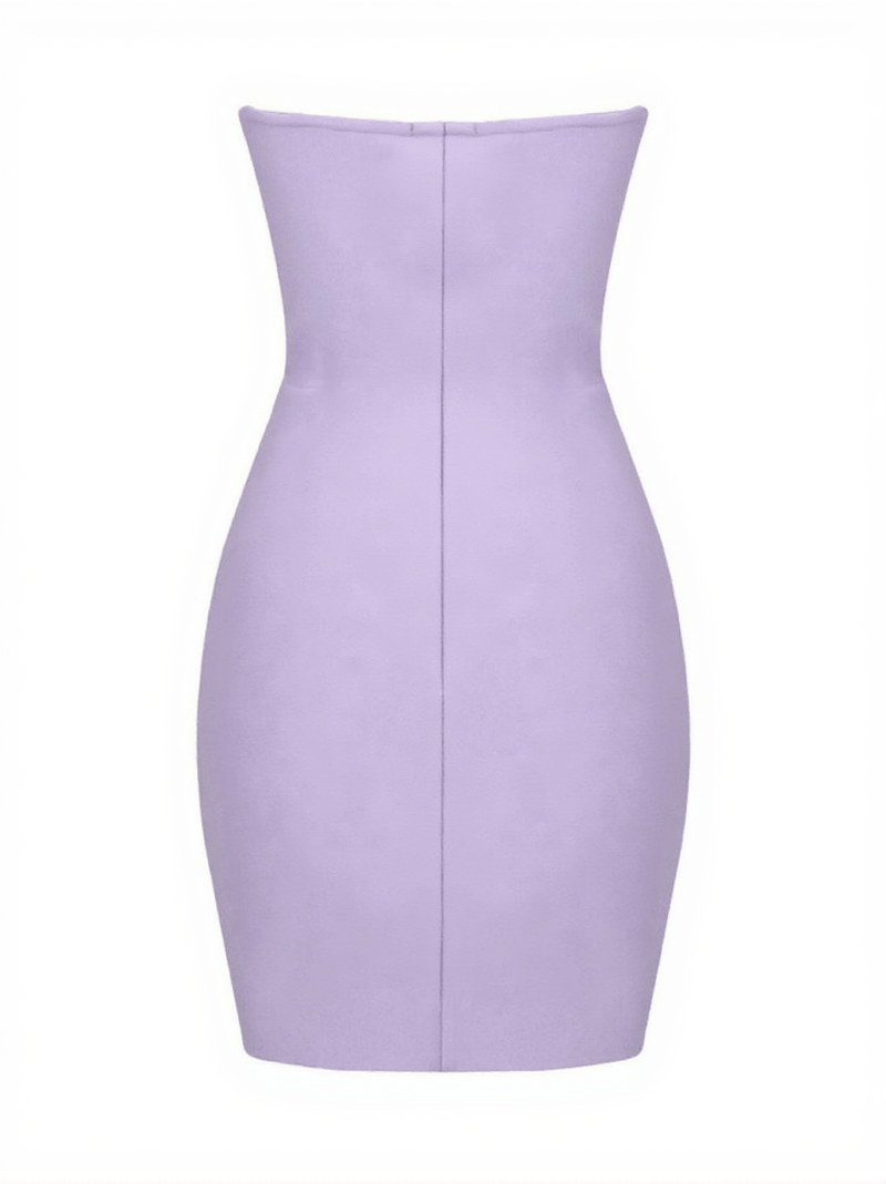 Zander Strapless Cutout Bandage Dress In Lilac