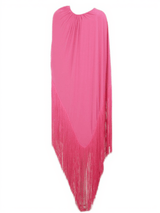 Ceridwen Fringe Mini Dress In Hot Pink