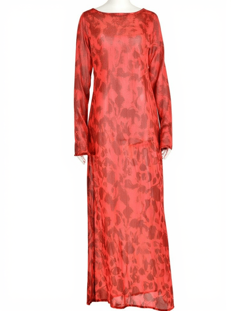 Cecily Long Sleeve Rose Printed Maxi Dress