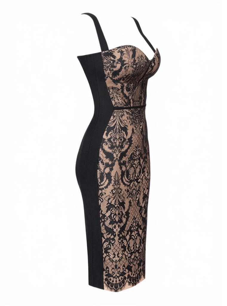 Finbar Patchwork Lace Bandage Dress