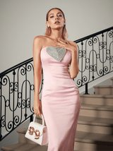 Alyssa Heart Diamond Satin Dress