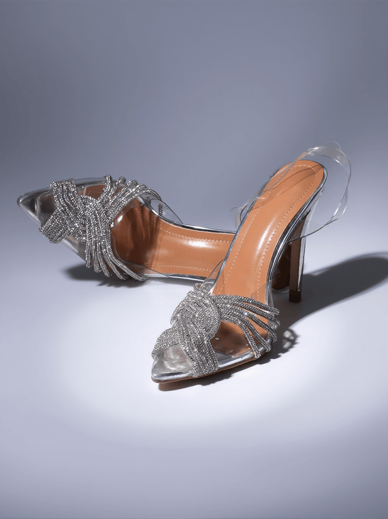 Lumi Crystal Embellished Sandals In Silver