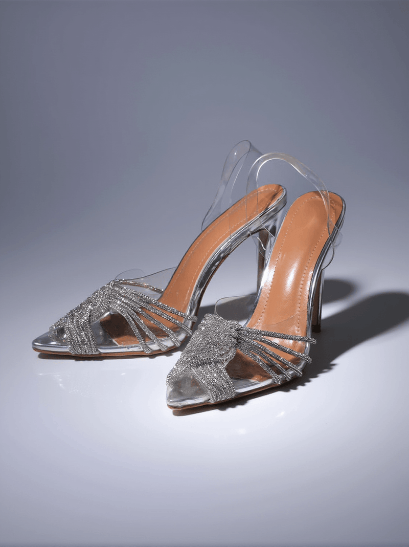 Lumi Crystal Embellished Sandals In Silver