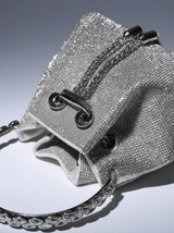 Mattea Crystal Embellished Bucket Bag In Silver