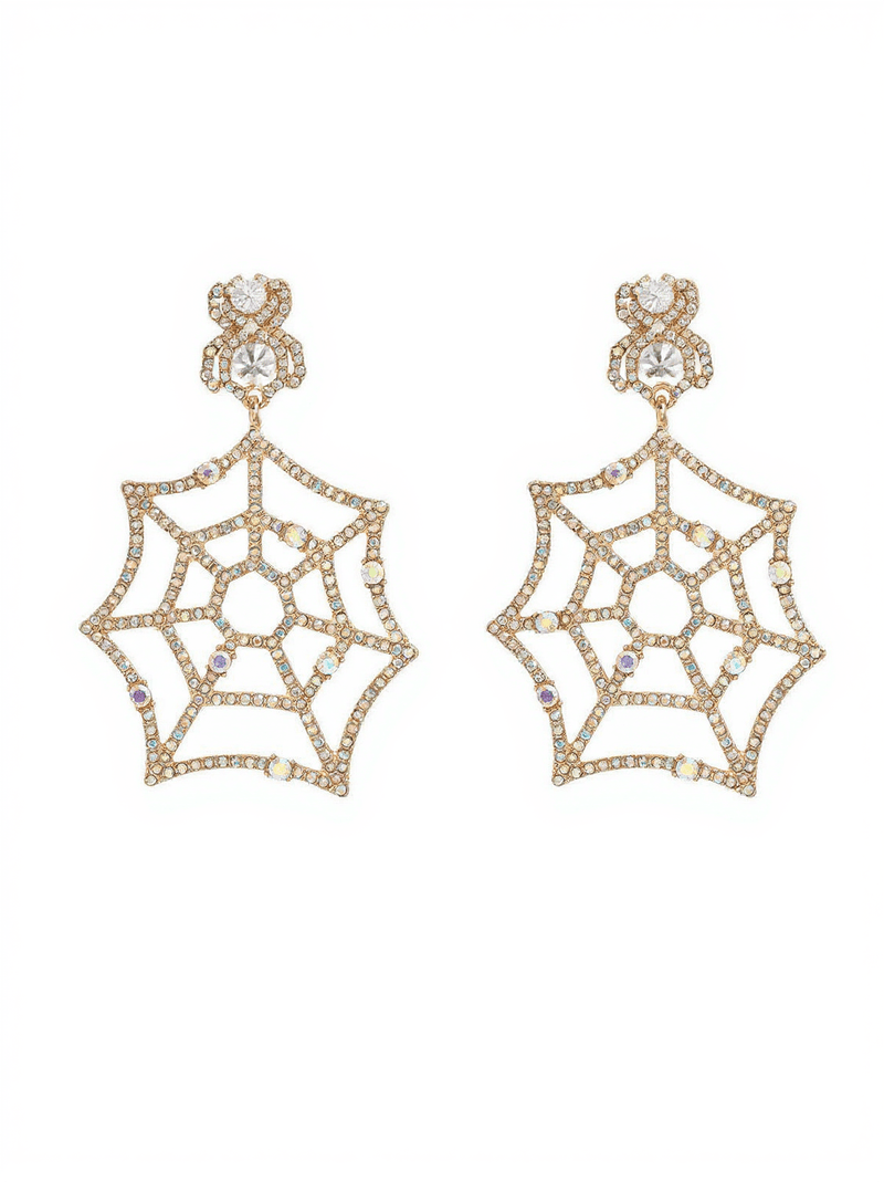 Octavia Cobweb Rhinestone Earrings