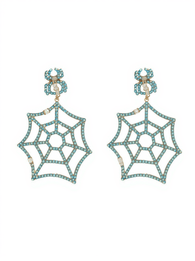 Octavia Cobweb Rhinestone Earrings