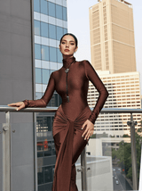 Rumaysa Long Sleeve Twisted Maxi Dress