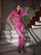 Gelia Body Printed Rhinestone Jumpsuit