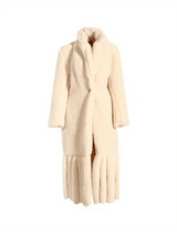 Lunet Faux Fur Fringe Lapel Coat