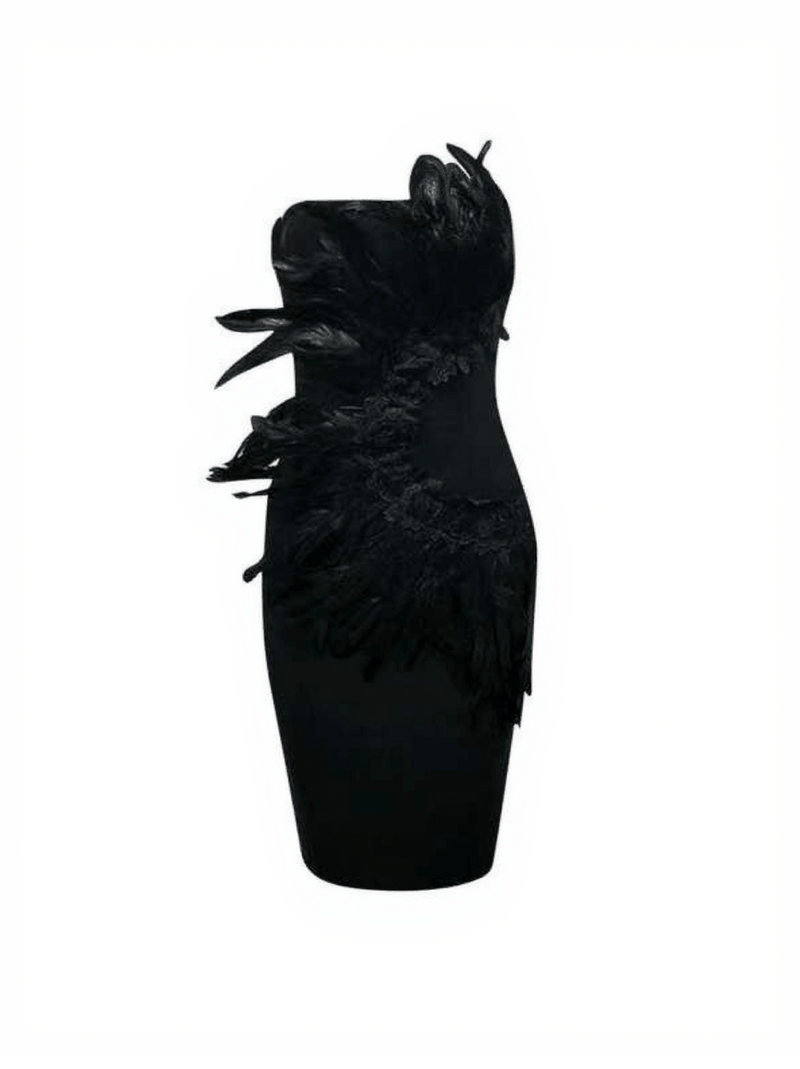 Paislee Feather Bandage Mini Dress