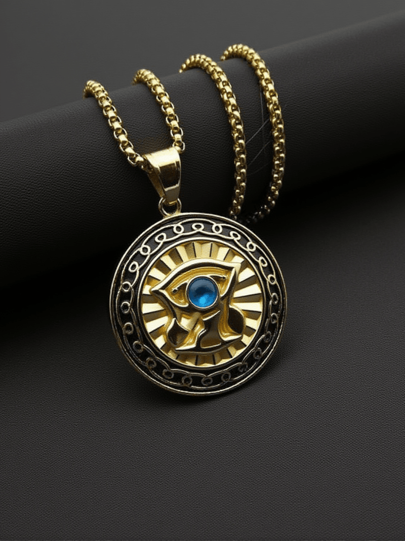 Hemlock Blue Eye Round Necklace