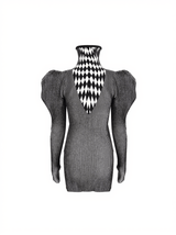 Boudicca Puff Sleeve Geometric Knit Dress