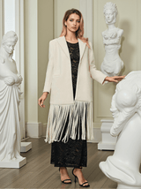 Esclarmonde V Neck Fringe Woolen Coat