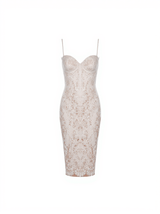 Finbar Patchwork Lace Bandage Dress In White