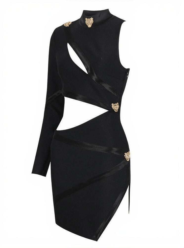 Riva One Shoulder Cutout Bandage Dress