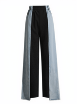 Sagera Patchwork Contrast Color Denim Pants