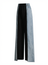 Sagera Patchwork Contrast Color Denim Pants