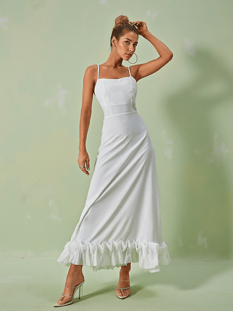 Ilsa Spaghetti Maxi Dress In White