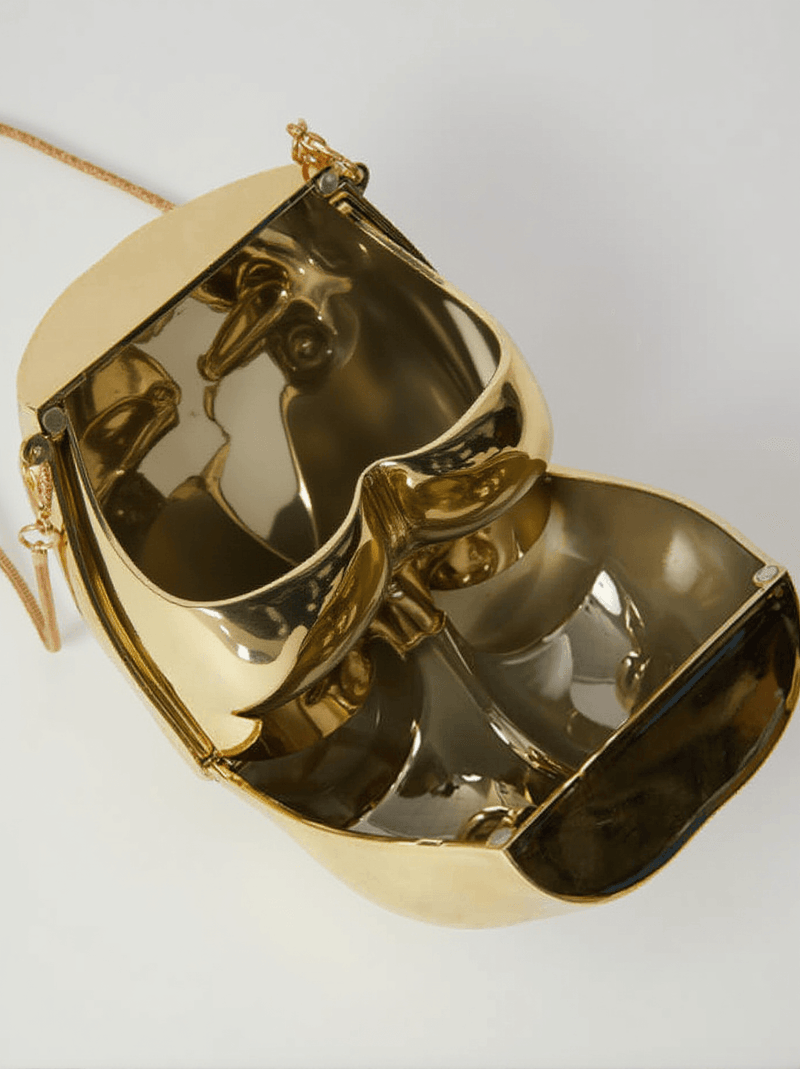 Morwenna Acrylic Butt Bag In Gold