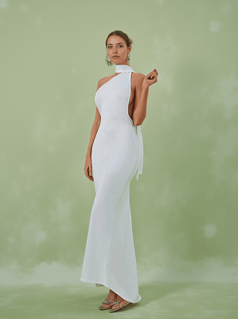 Toula Backless Maxi Dress In White