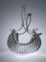 Midge Woven Drawstring Bag In Silver